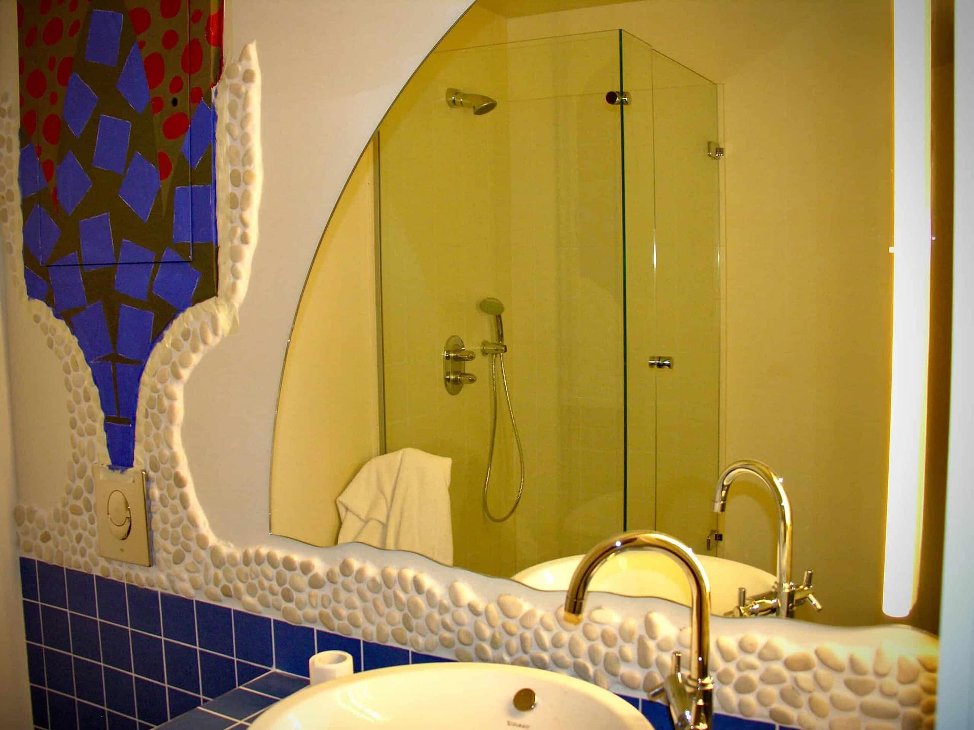 Cabine de douche d’angle en verre clair
