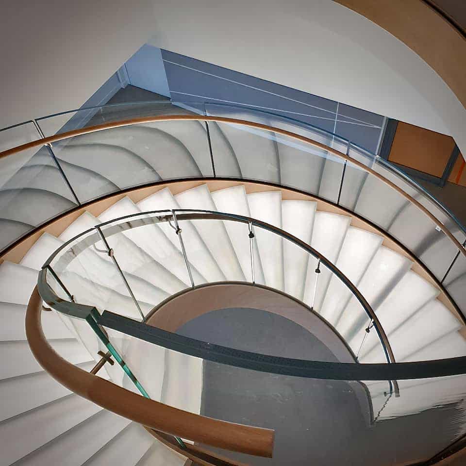 L’escalier hélicoïdal vu d’en haut